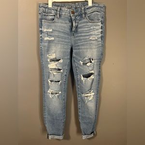 size 8 american eagle ripped skinny jeans
